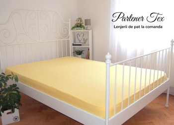 Cearceaf bumbac Ranforce 160x200x20 cm - Galben deschis