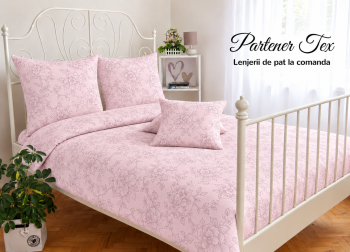 Lenjerie de pat bumbac Ranforce - Tapet pe roz