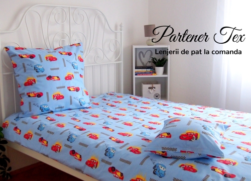 Lenjerie de pat bumbac satinat - Fulger McQueen