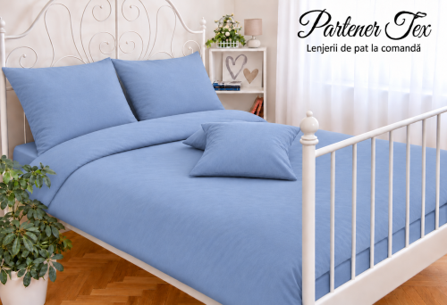 Lenjerie de pat bumbac Ranforce - Bleu inchis