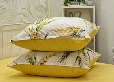 Lenjerie de pat bumbac Ranforce - Spice de grau cu galben banan