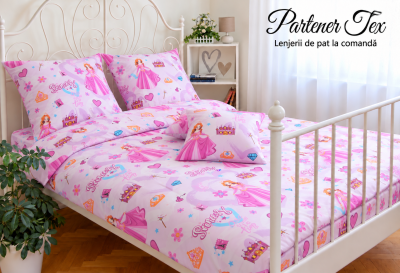 Lenjerie de pat bumbac Ranforce - Printesa cu diamante
