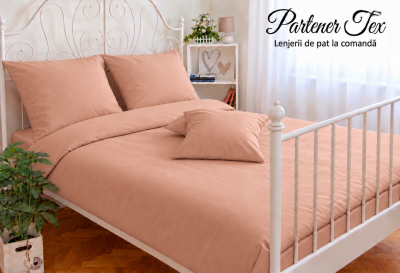 Lenjerie de pat bumbac Ranforce - Cacao cu lapte