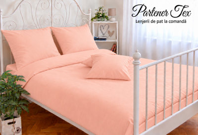 Lenjerie de pat bumbac Ranforce - Orange somon
