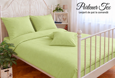Lenjerie de pat bumbac Ranforce - Verde fistic
