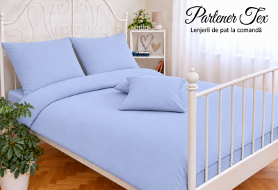 Lenjerie de pat bumbac Ranforce - Bleu denim