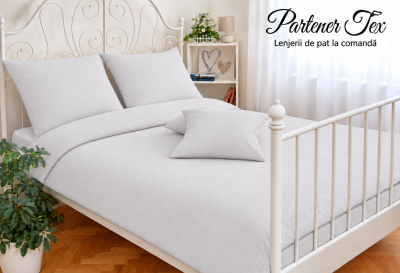 Lenjerie de pat bumbac Ranforce - Gri deschis